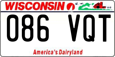 WI license plate 086VQT