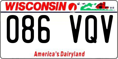 WI license plate 086VQV