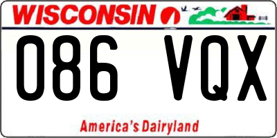 WI license plate 086VQX