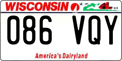 WI license plate 086VQY