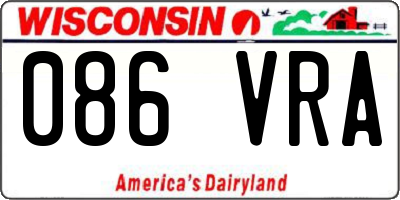WI license plate 086VRA