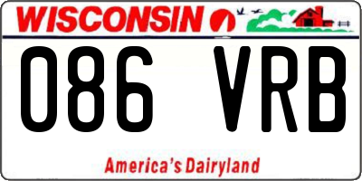 WI license plate 086VRB