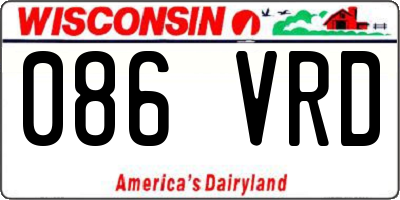 WI license plate 086VRD