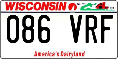 WI license plate 086VRF