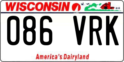 WI license plate 086VRK