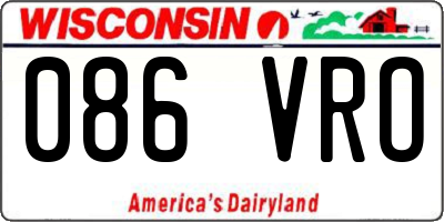 WI license plate 086VRO