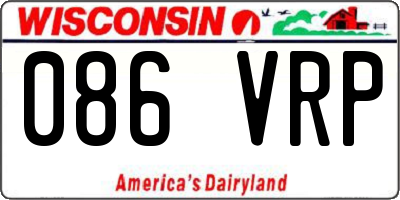 WI license plate 086VRP