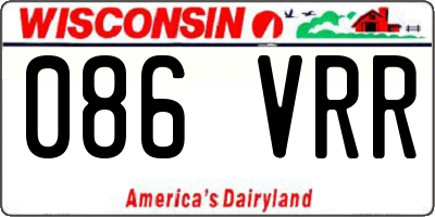 WI license plate 086VRR