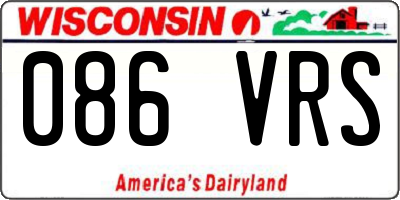 WI license plate 086VRS