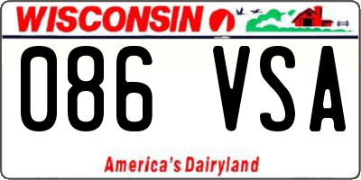 WI license plate 086VSA