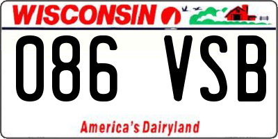 WI license plate 086VSB