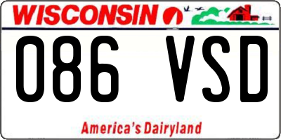 WI license plate 086VSD