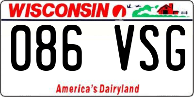 WI license plate 086VSG