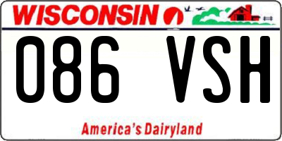 WI license plate 086VSH