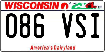 WI license plate 086VSI