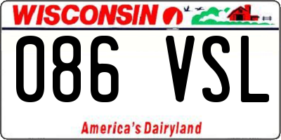 WI license plate 086VSL