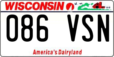 WI license plate 086VSN