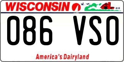 WI license plate 086VSO