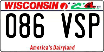 WI license plate 086VSP