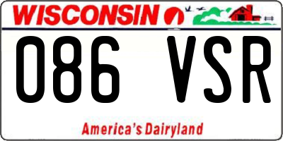 WI license plate 086VSR