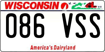WI license plate 086VSS