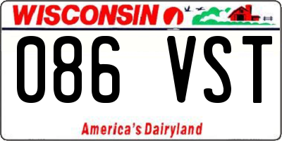 WI license plate 086VST