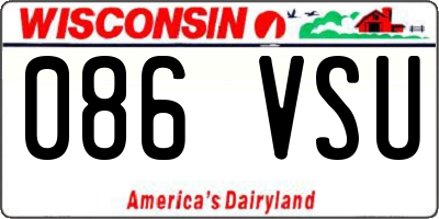 WI license plate 086VSU