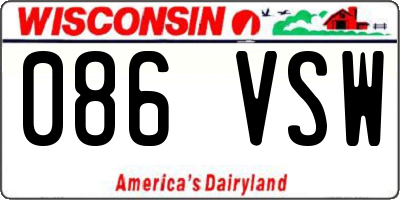 WI license plate 086VSW