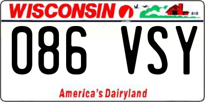 WI license plate 086VSY