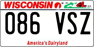 WI license plate 086VSZ