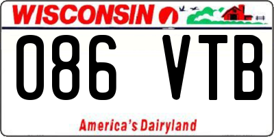 WI license plate 086VTB