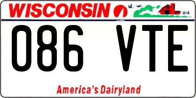 WI license plate 086VTE