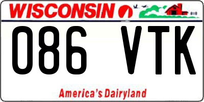 WI license plate 086VTK