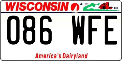 WI license plate 086WFE