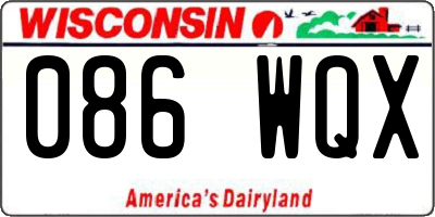 WI license plate 086WQX