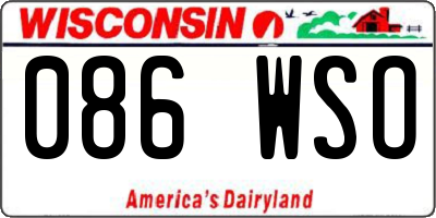 WI license plate 086WSO