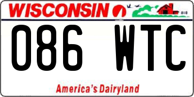 WI license plate 086WTC