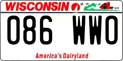 WI license plate 086WWO