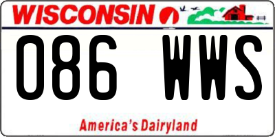 WI license plate 086WWS