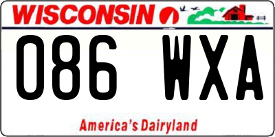 WI license plate 086WXA