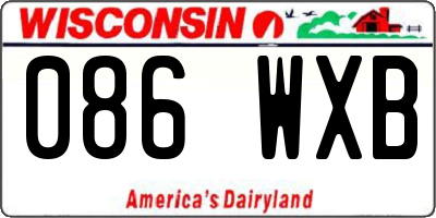 WI license plate 086WXB