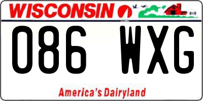 WI license plate 086WXG