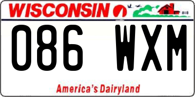 WI license plate 086WXM