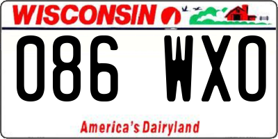 WI license plate 086WXO