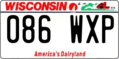 WI license plate 086WXP