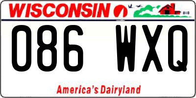 WI license plate 086WXQ