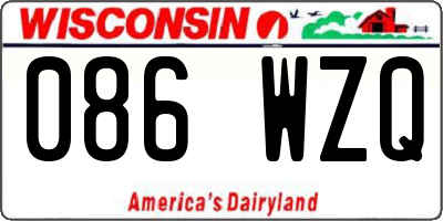 WI license plate 086WZQ