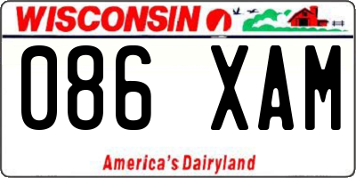 WI license plate 086XAM