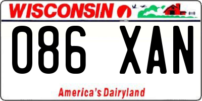 WI license plate 086XAN