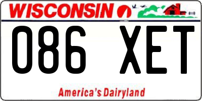 WI license plate 086XET